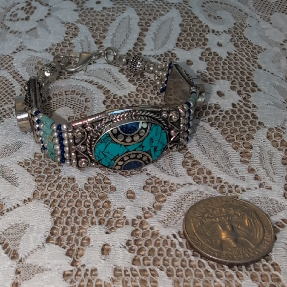NWOT TIBETAN SILVER ARTISAN HANDCRAFTED BEADED bracelet - Picture 6 of 8